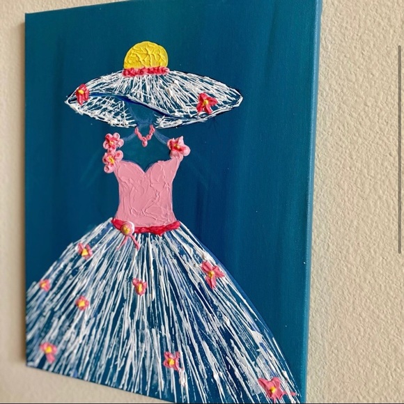 Abstract girl in hat painting - Picture 2 of 3
